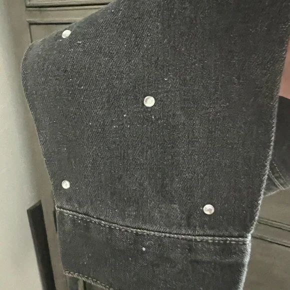 Bebe Black Jean Jacket with Stud Accents - Picture 9 of 10